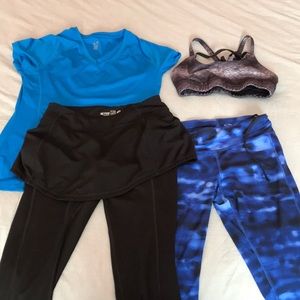 WORKOUT BUNDLE: Capris, Shirt, Sports Bra